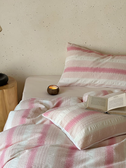Blush Breeze Jacquard Cotton Duvet Cover original reference image 6