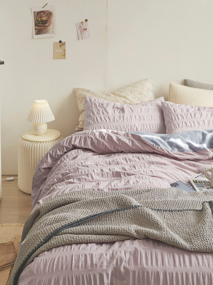 Blush Cloud Cotton Seersucker Duvet Cover original reference image 6