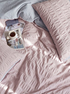Blush Cloud Cotton Seersucker Duvet Cover original reference image 7