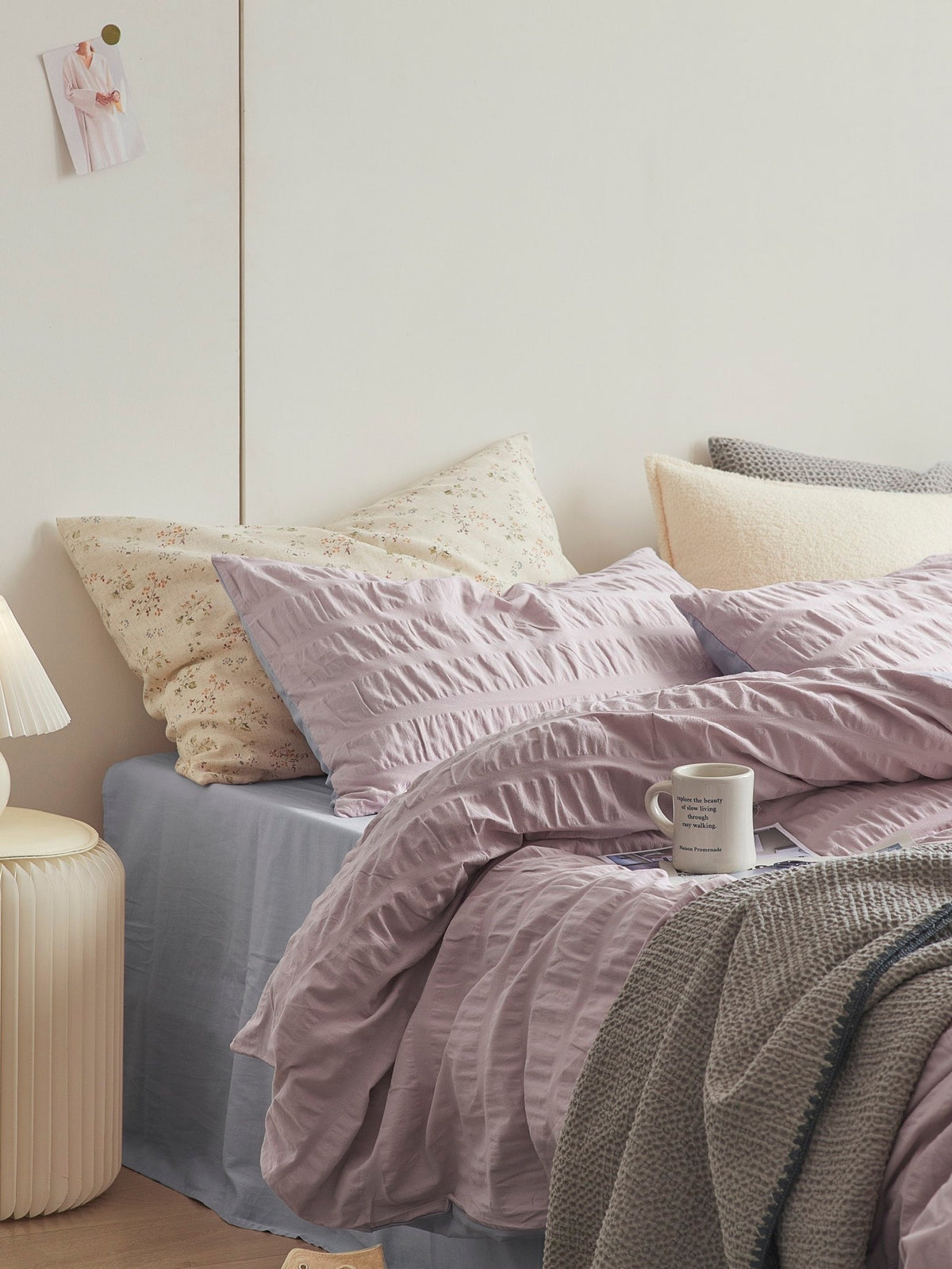 Blush Cloud Cotton Seersucker Duvet Cover original reference image 8