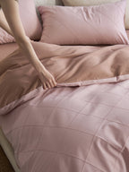 Blush Haven Cotton Jacquard Duvet Cover original reference image 4