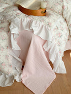 Blush Rose Garden Ruffle Cotton Muslin Duvet Cover original reference image 9