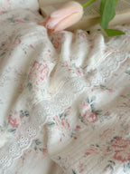 Blush Rose Garden Ruffle Cotton Muslin Duvet Cover original reference image 10