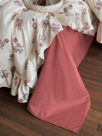 Burgundy Rose Bouquet Ruffle Cotton Muslin Duvet Cover original reference image 9