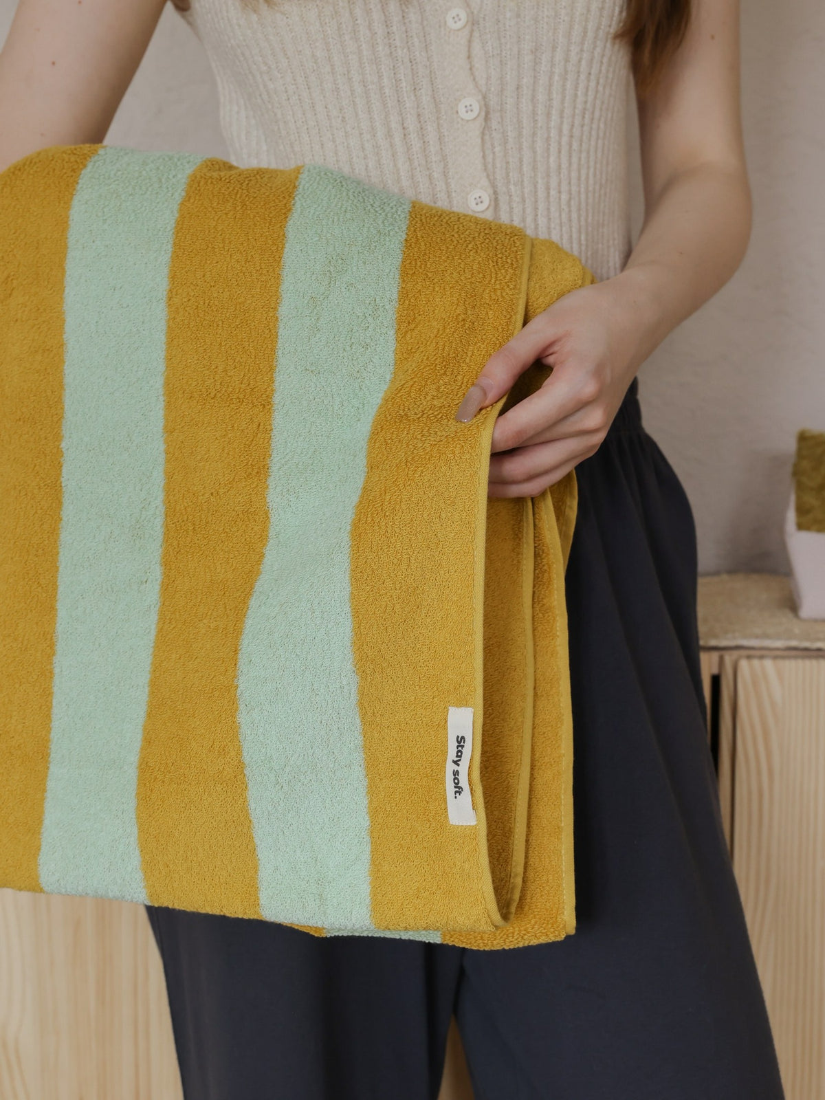 Cabana Stripe Cotton Bath Towel original reference image 3