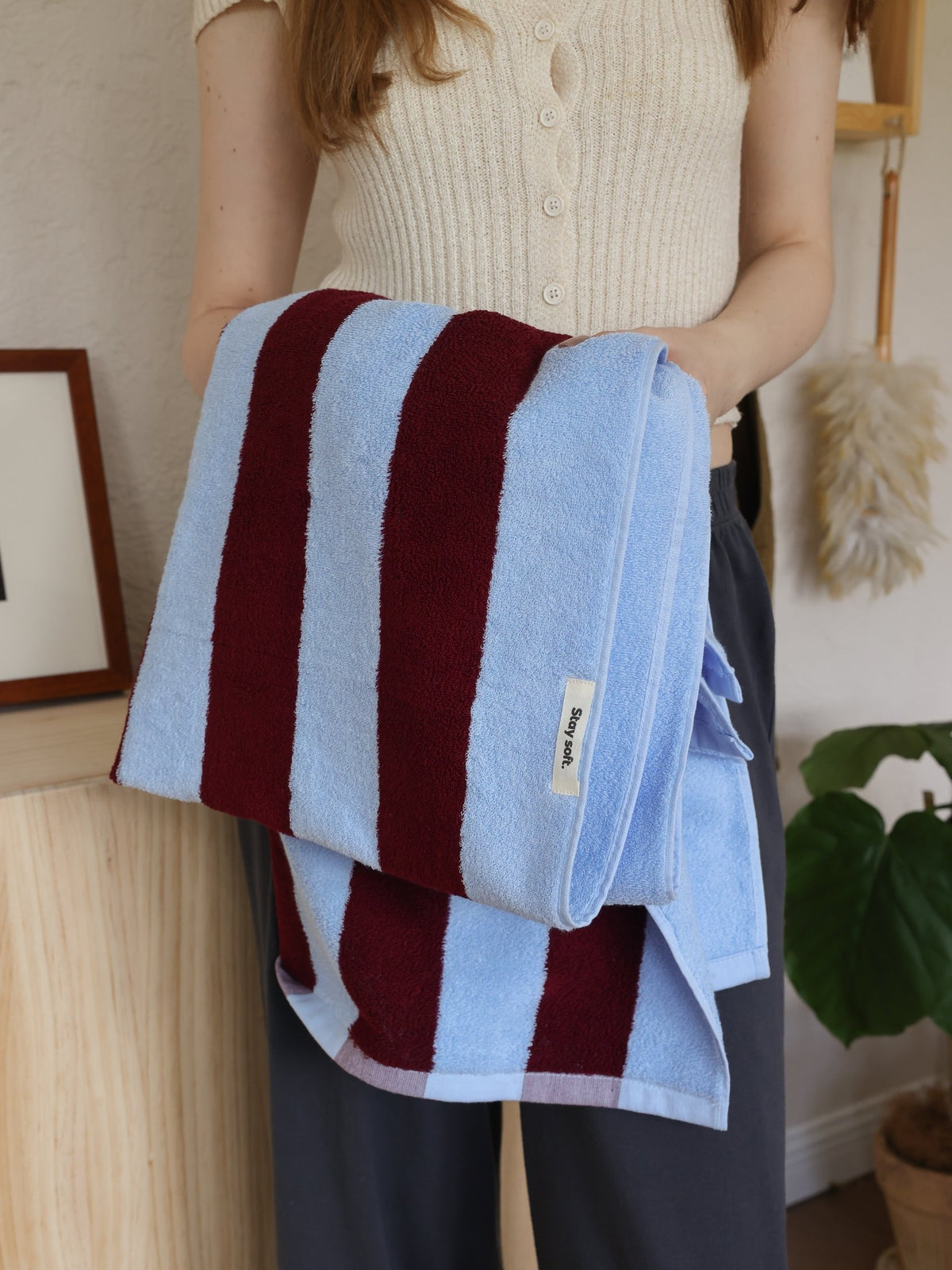Cabana Stripe Cotton Bath Towel original reference image 11