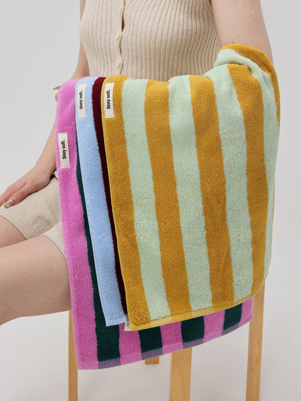 Cabana Stripe Cotton Bath Towel original reference image 17