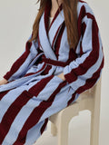 Cabana Stripe Cotton Bathrobe original reference image 1