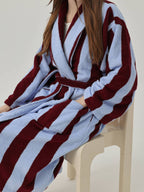 Cabana Stripe Cotton Bathrobe original reference image 1