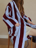 Cabana Stripe Cotton Bathrobe original reference image 4