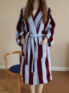 Cabana Stripe Cotton Bathrobe original reference image 5