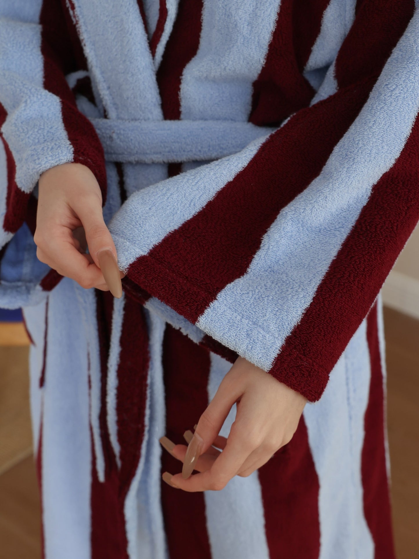 Cabana Stripe Cotton Bathrobe original reference image 7