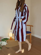 Cabana Stripe Cotton Bathrobe original reference image 8