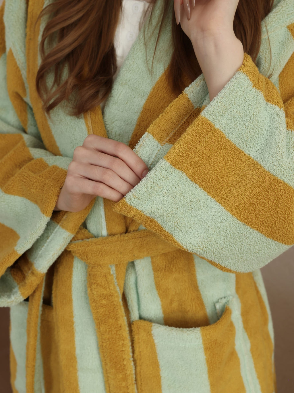 Cabana Stripe Cotton Bathrobe original reference image 10