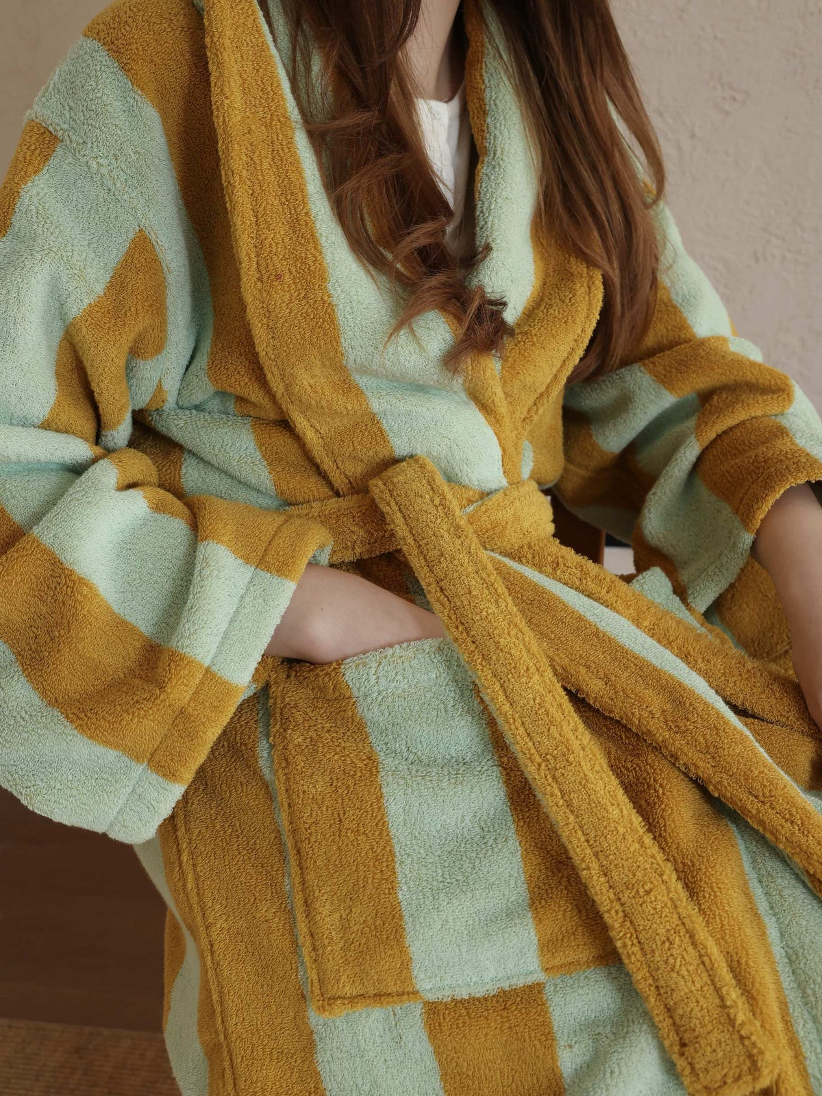 Cabana Stripe Cotton Bathrobe original reference image 11