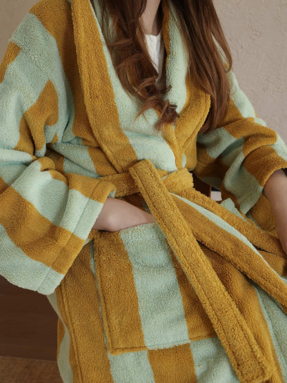 Cabana Stripe Cotton Bathrobe original reference image 11