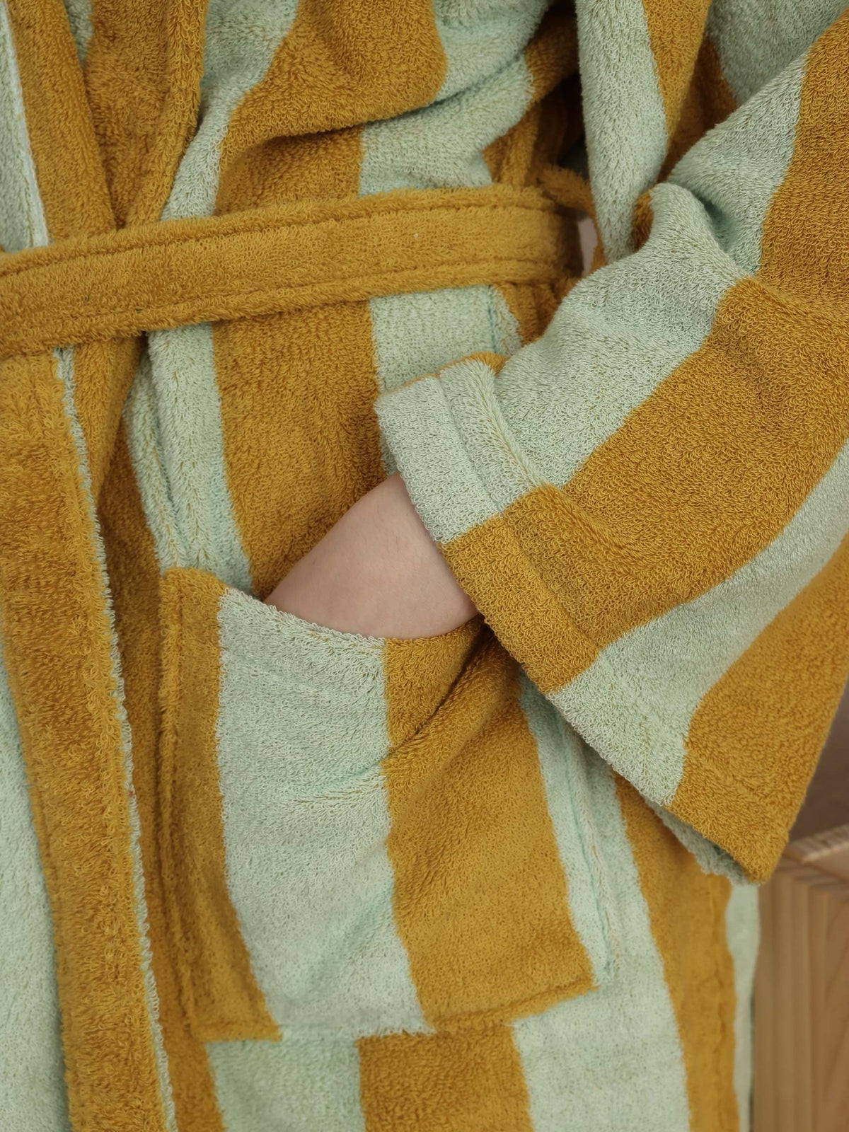 Cabana Stripe Cotton Bathrobe original reference image 12