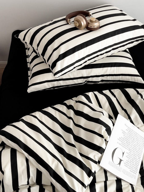 Camden Stripe Cotton Twill Duvet Cover original reference image 6