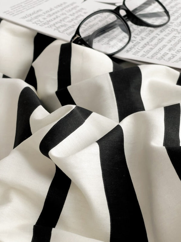 Camden Stripe Cotton Twill Duvet Cover original reference image 7