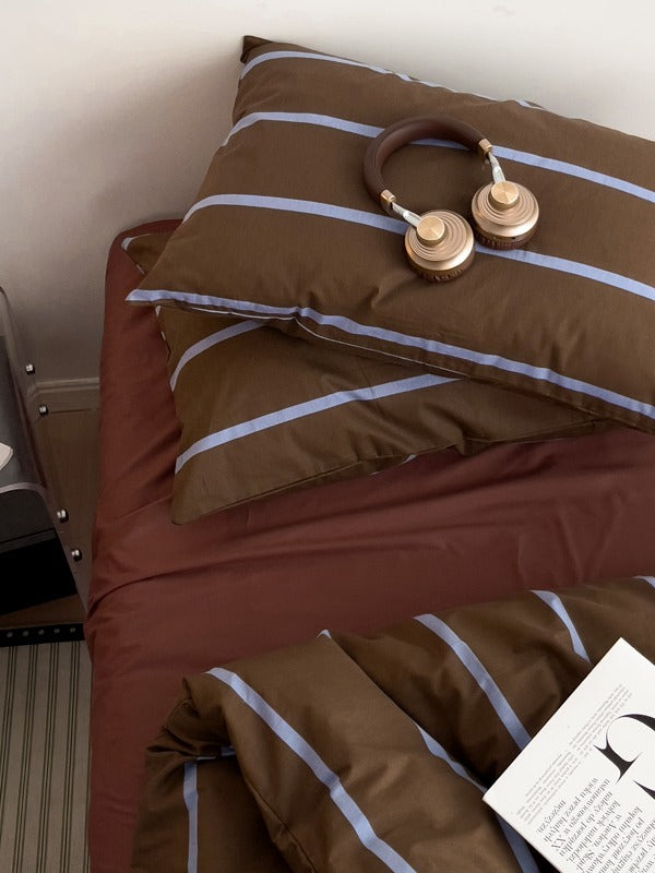 Camden Stripe Cotton Twill Duvet Cover original reference image 11
