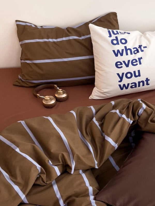 Camden Stripe Cotton Twill Duvet Cover original reference image 13