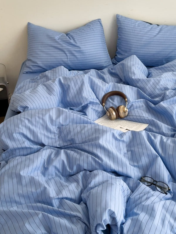 Camden Stripe Cotton Twill Duvet Cover original reference image 55