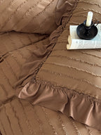 Camellia Ruffle Clip Stripe Duvet Cover original reference image 12