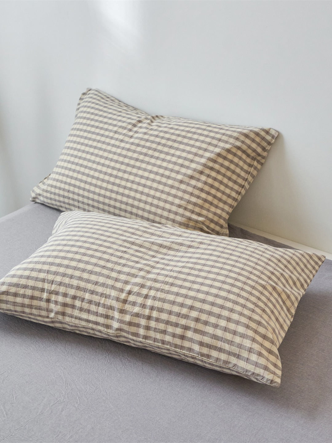 Campus Gingham Check Washed Cotton Duvet Cover original reference image 3