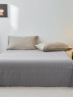Campus Gingham Check Washed Cotton Duvet Cover original reference image 5