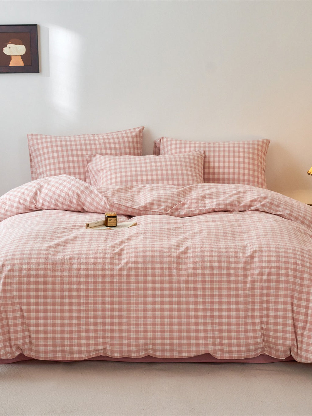 Campus Gingham Check Washed Cotton Duvet Cover original reference image 7
