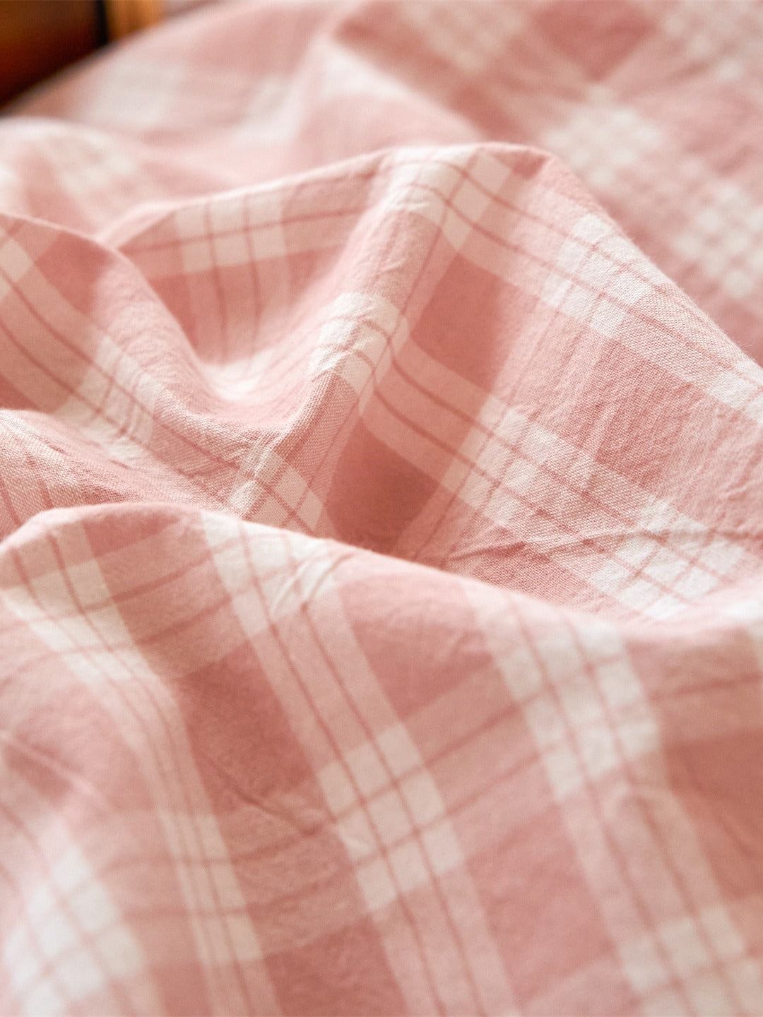 Campus Gingham Check Washed Cotton Duvet Cover original reference image 9