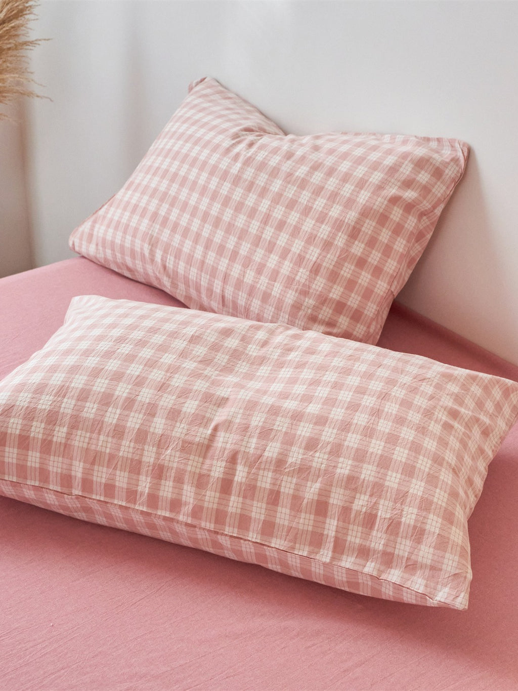 Campus Gingham Check Washed Cotton Duvet Cover original reference image 10