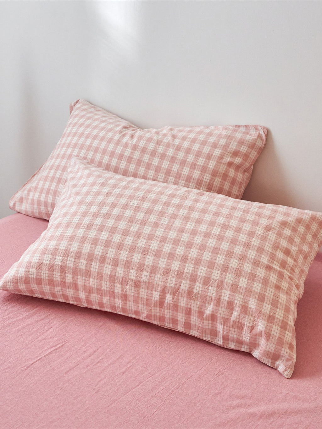 Campus Gingham Check Washed Cotton Duvet Cover original reference image 11