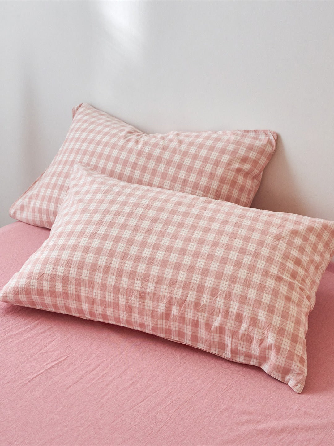 Campus Gingham Check Washed Cotton Duvet Cover original reference image 11