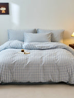 Campus Gingham Check Washed Cotton Duvet Cover original reference image 13