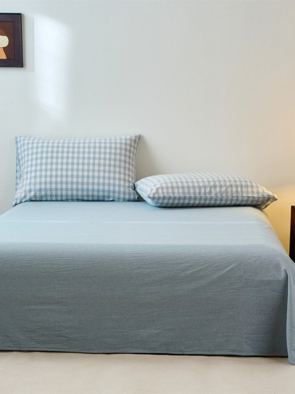 Campus Gingham Check Washed Cotton Duvet Cover original reference image 17