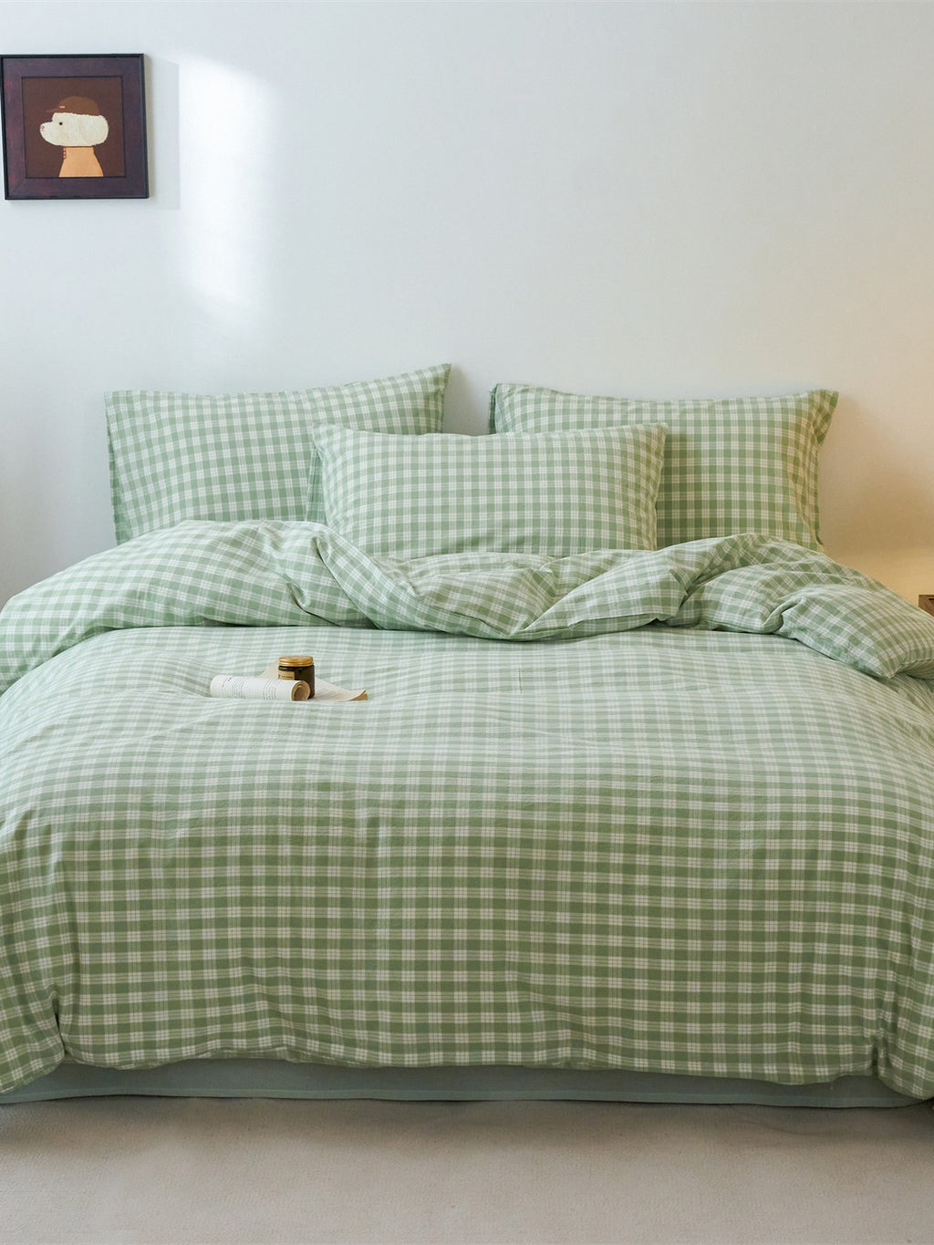 Campus Gingham Check Washed Cotton Duvet Cover original reference image 21