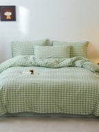 Campus Gingham Check Washed Cotton Duvet Cover original reference image 21