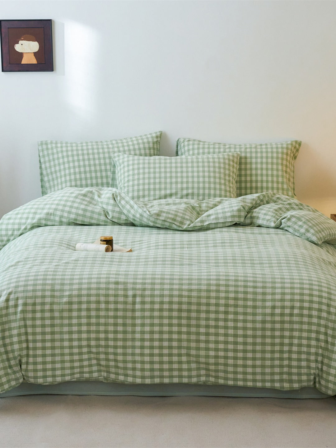 Campus Gingham Check Washed Cotton Duvet Cover original reference image 21