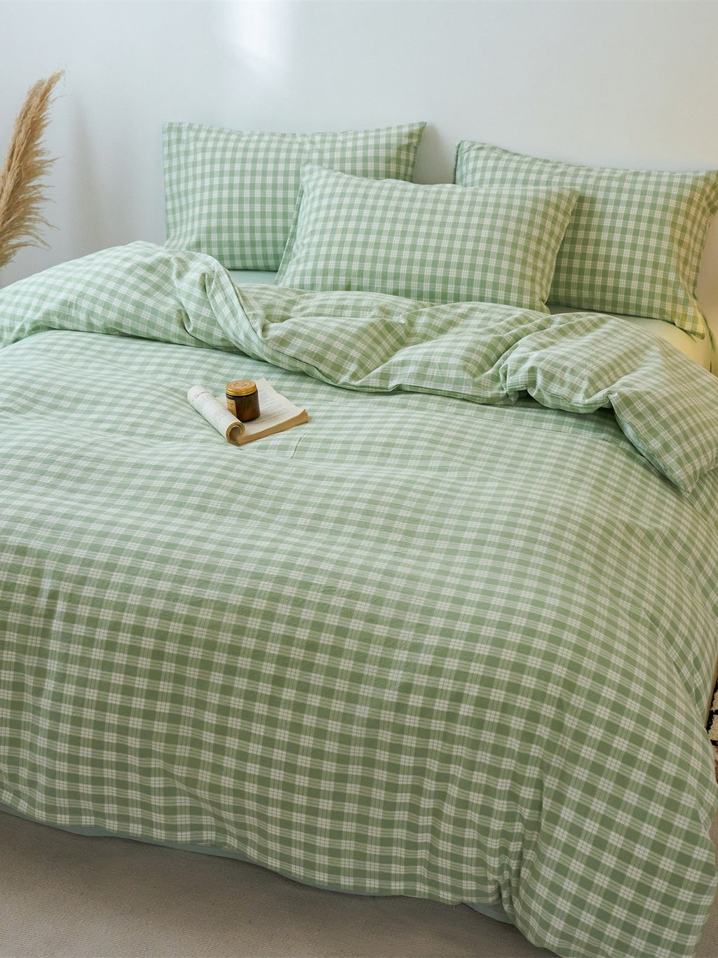 Campus Gingham Check Washed Cotton Duvet Cover original reference image 22