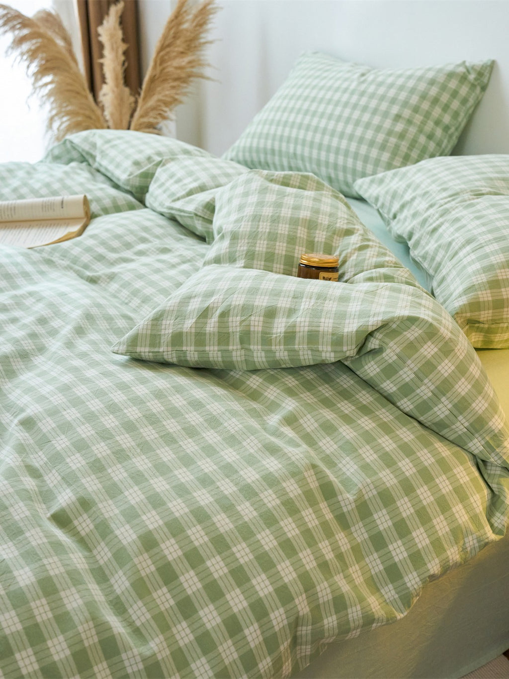 Campus Gingham Check Washed Cotton Duvet Cover original reference image 24