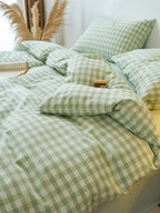 Campus Gingham Check Washed Cotton Duvet Cover original reference image 24