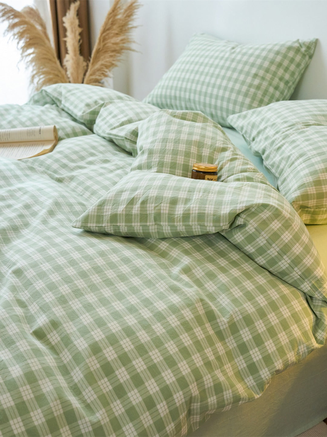 Campus Gingham Check Washed Cotton Duvet Cover original reference image 24