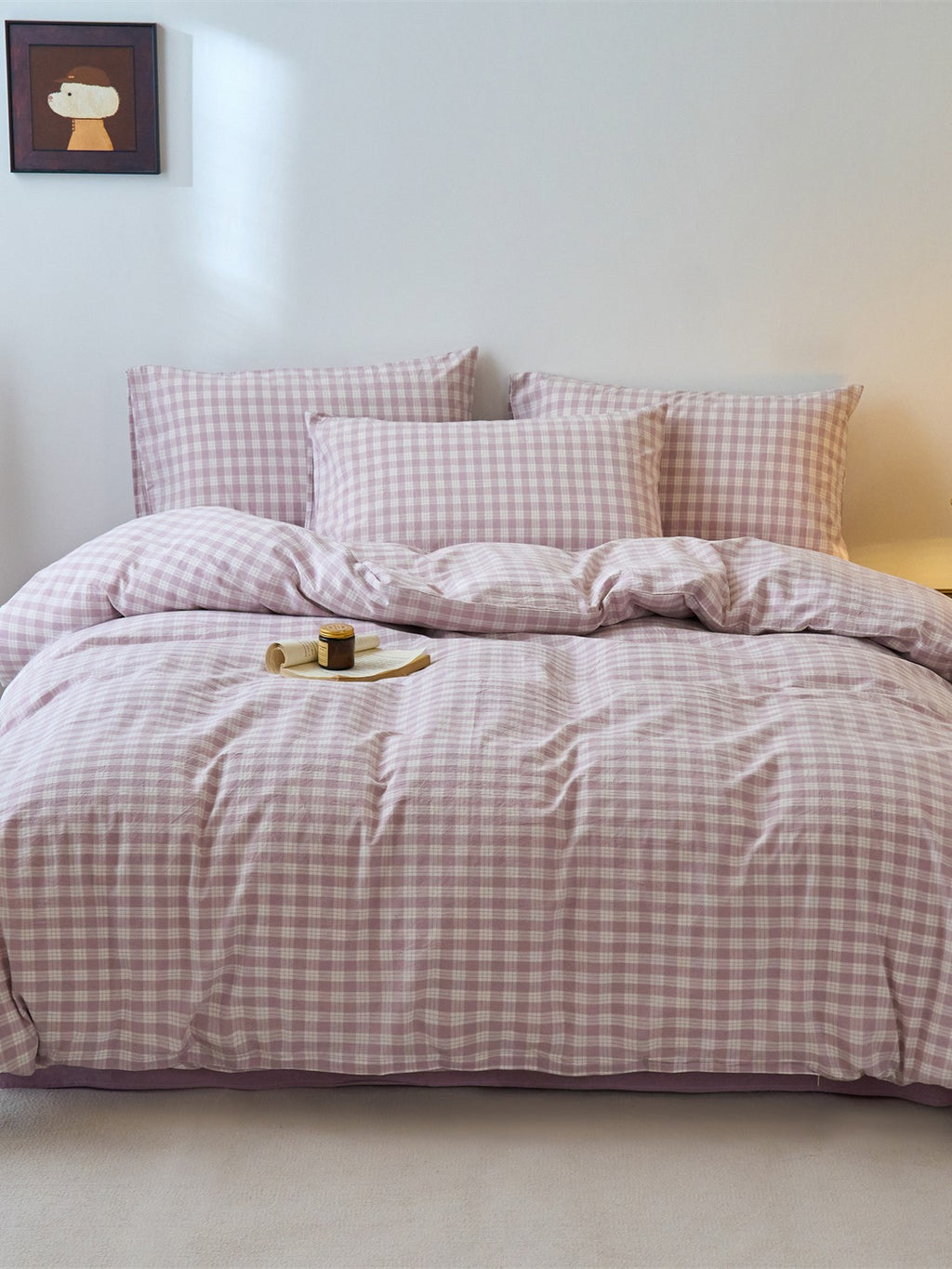 Campus Gingham Check Washed Cotton Duvet Cover original reference image 25