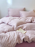 Campus Gingham Check Washed Cotton Duvet Cover original reference image 30