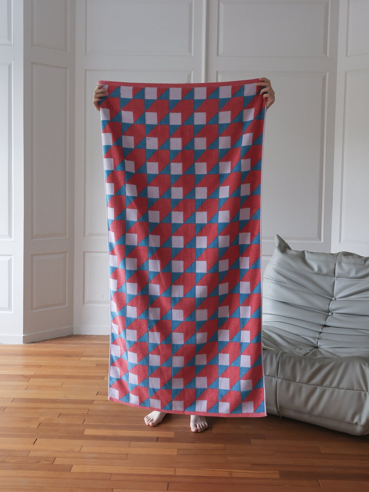 Checkerboard Cotton Bath Towel original reference image 5