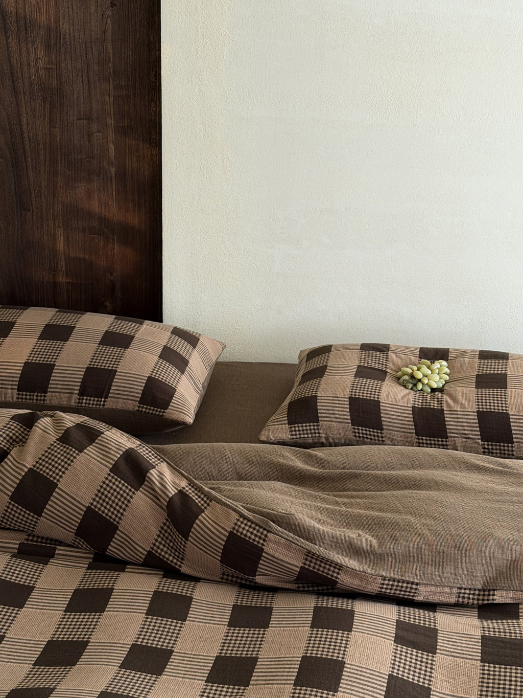 Chestnut Gingham Cotton Muslin Duvet Cover original reference image 4