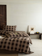 Chestnut Gingham Cotton Muslin Duvet Cover original reference image 7