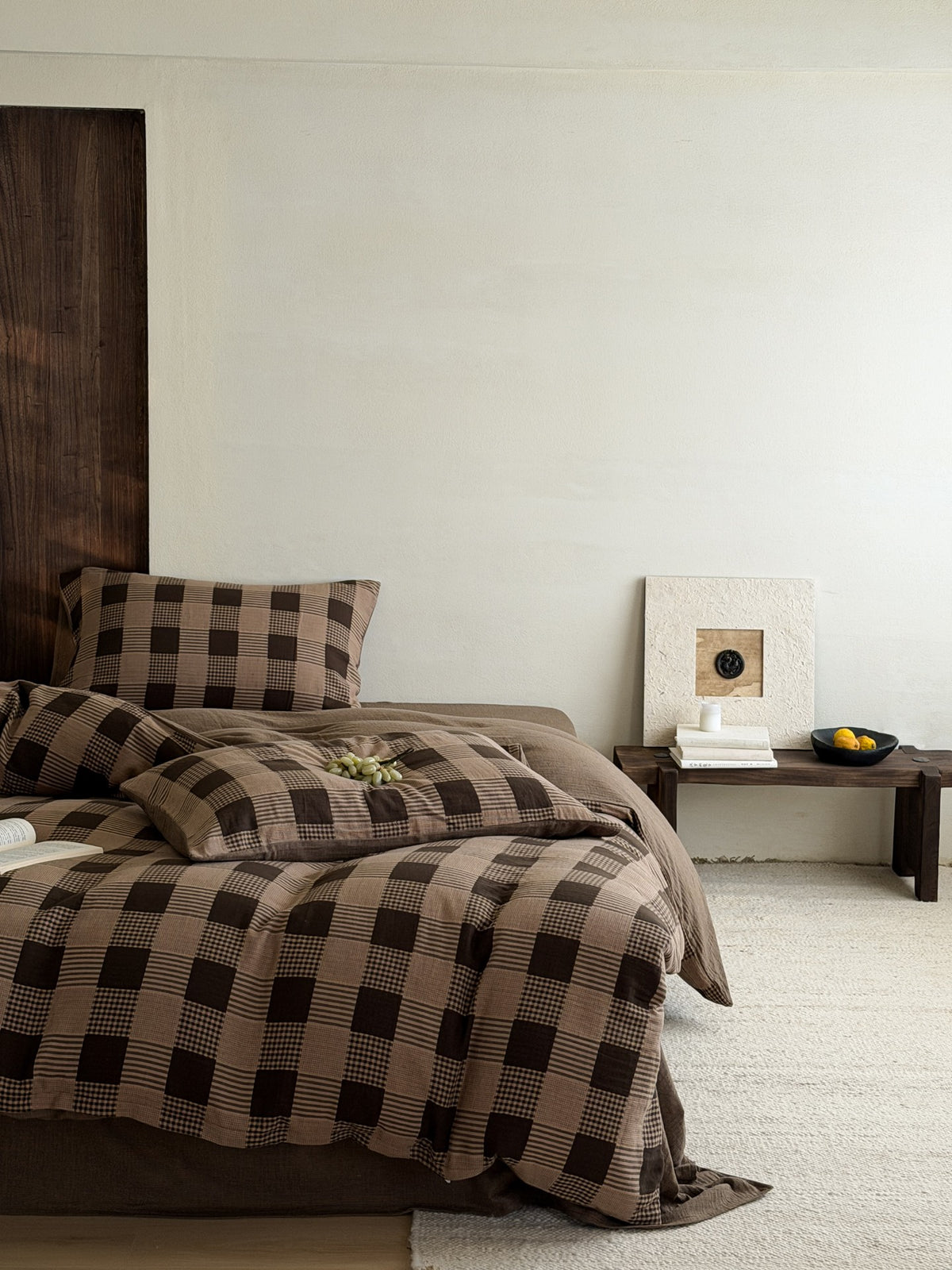 Chestnut Gingham Cotton Muslin Duvet Cover original reference image 7