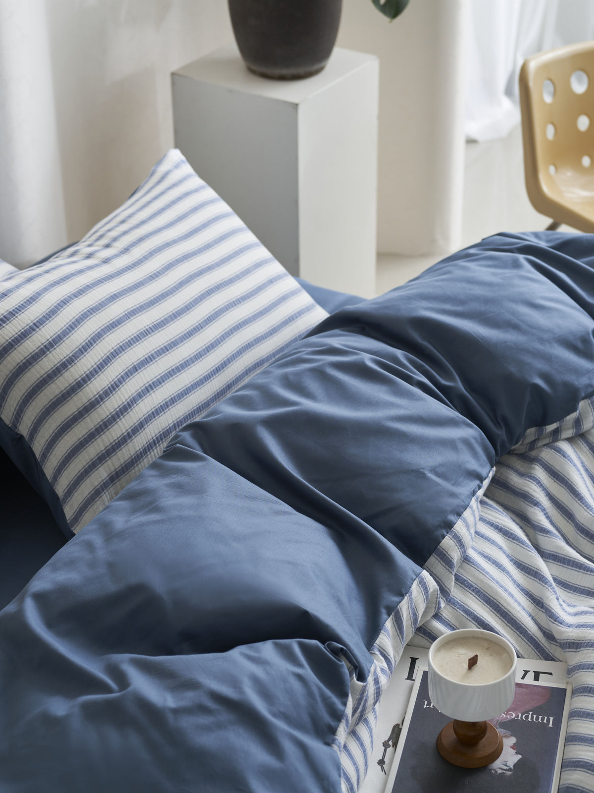 Cloud Crinkle Cotton Muslin Duvet Cover original reference image 21
